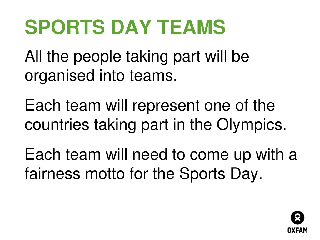 sports day teams