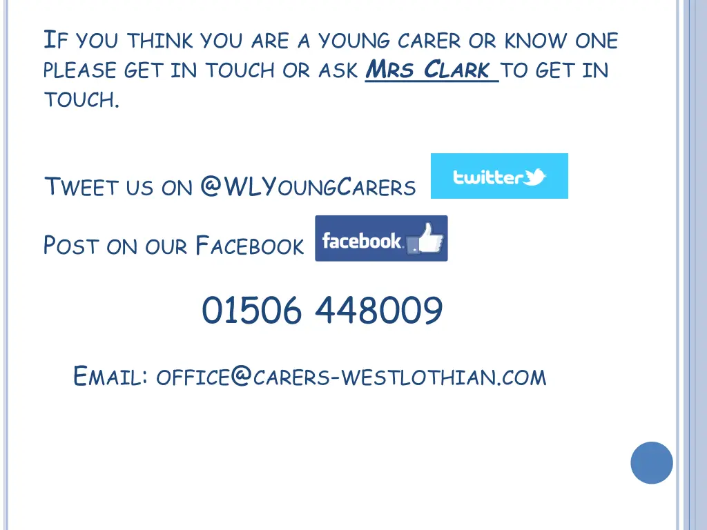 i f you think you are a young carer or know