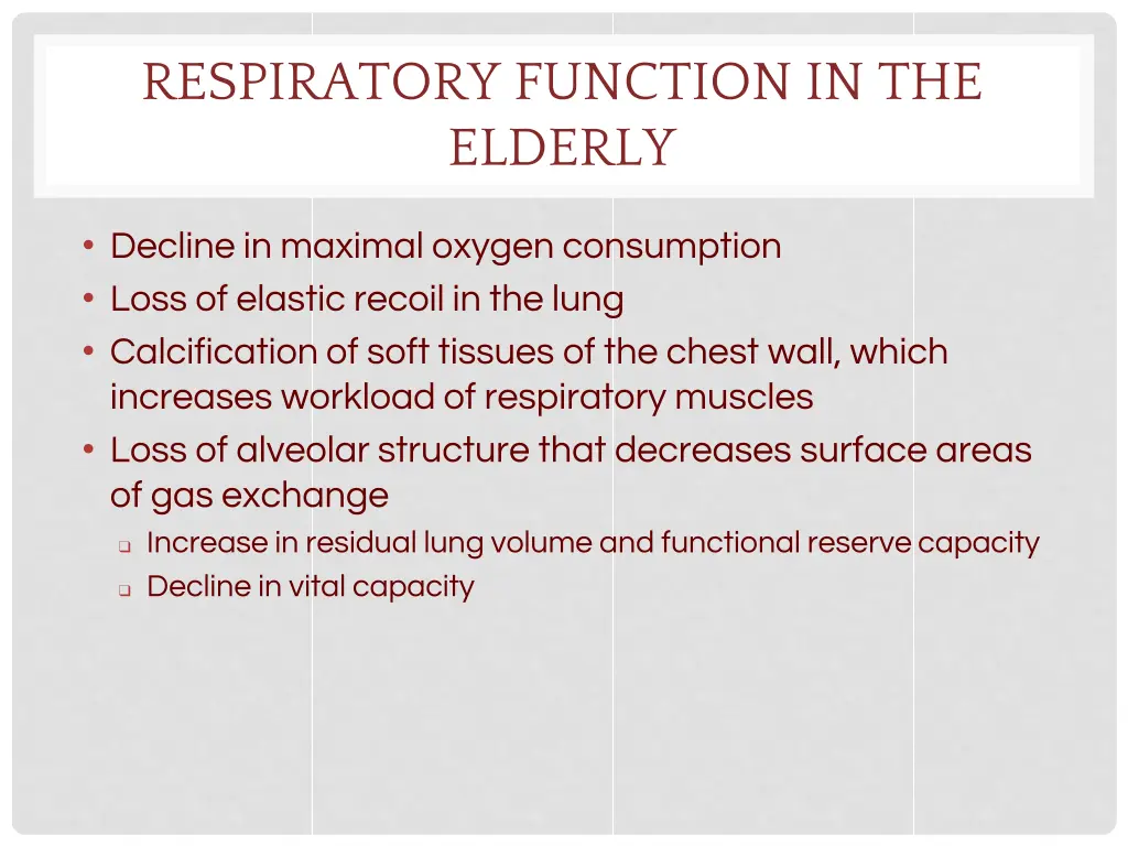 respiratory function in the elderly