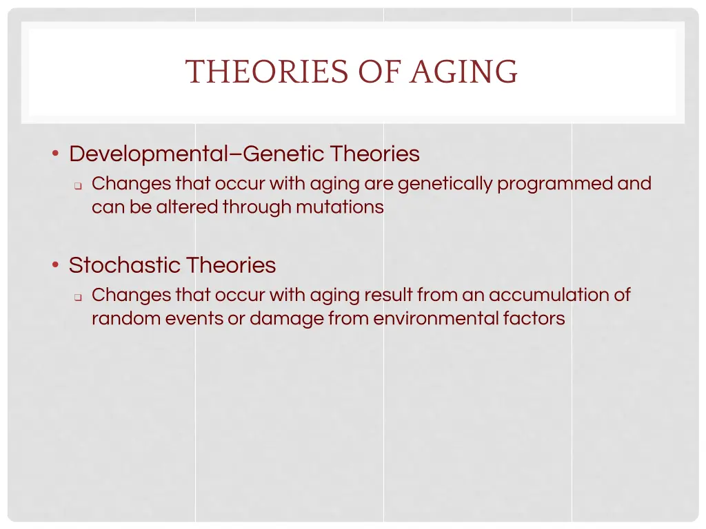 theories of aging