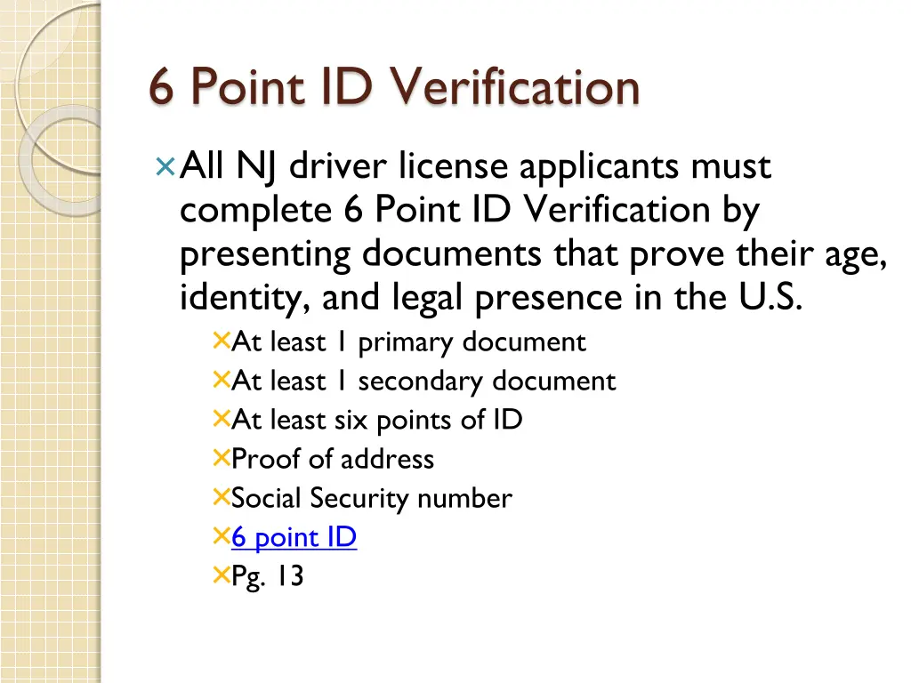 6 point id verification