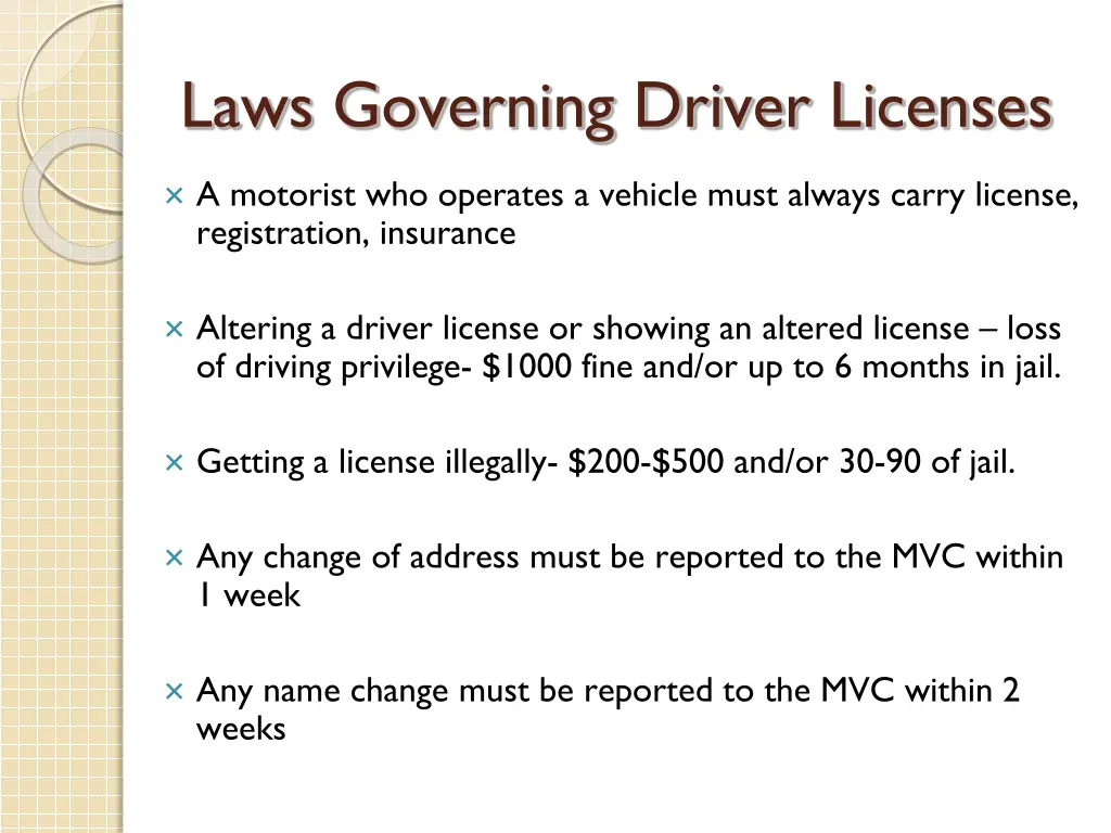 laws governing driver licenses