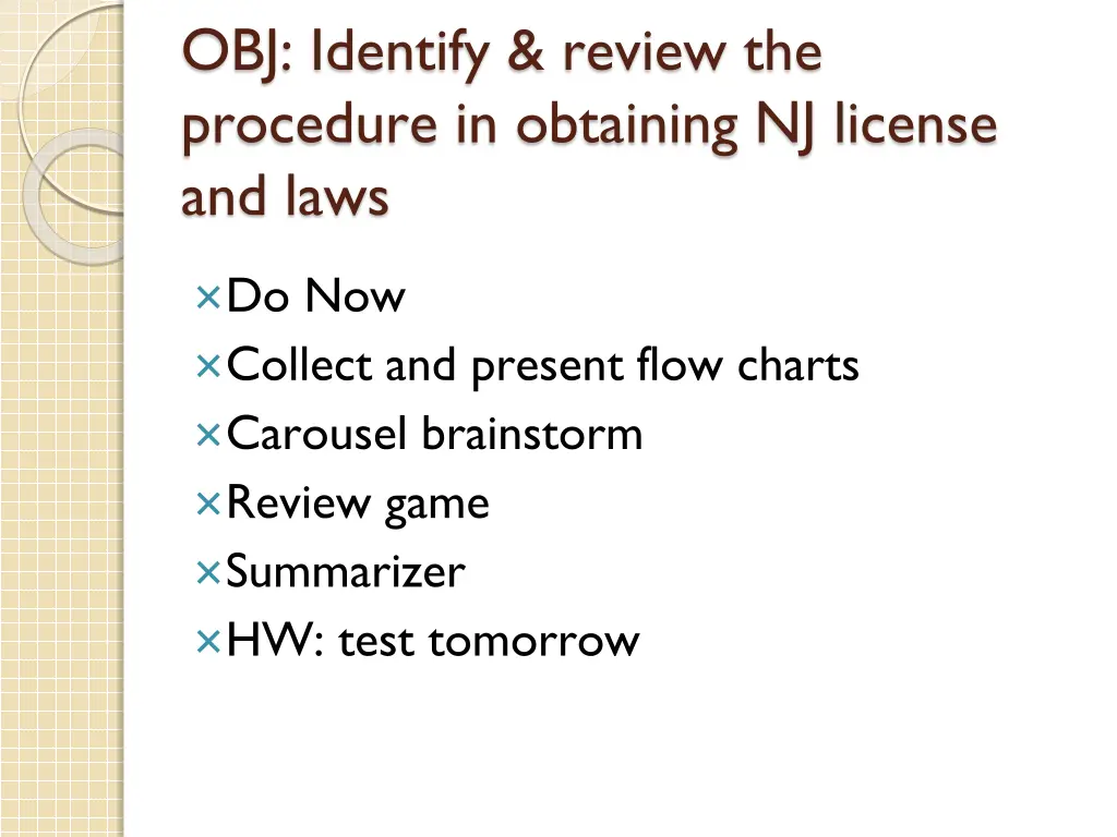 obj identify review the procedure in obtaining