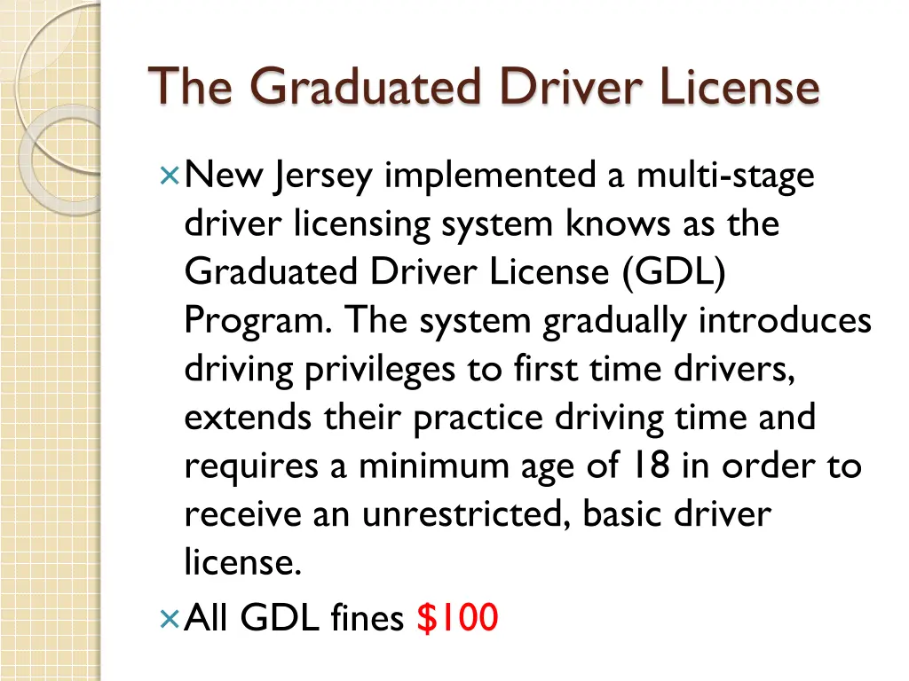 the graduated driver license