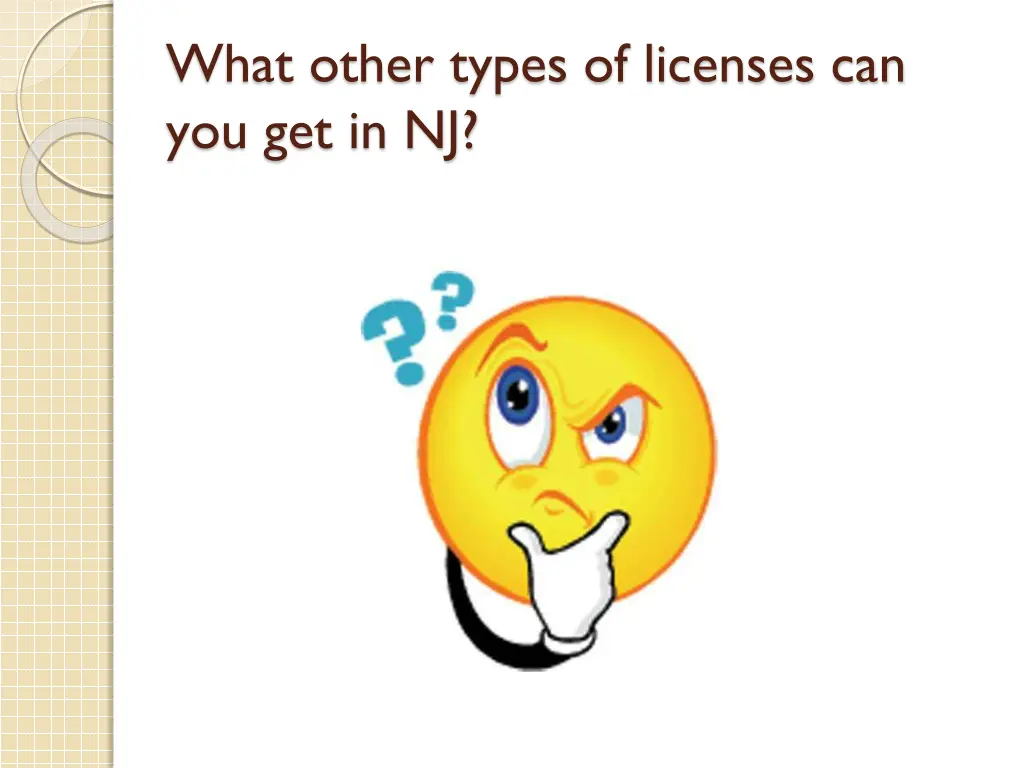 what other types of licenses can you get in nj