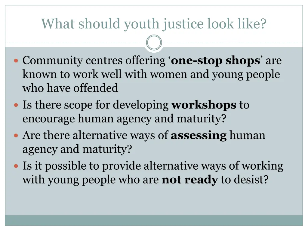 what should youth justice look like