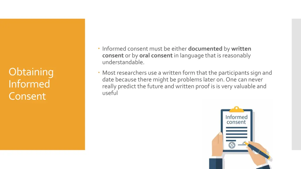 informed consent must be either documented