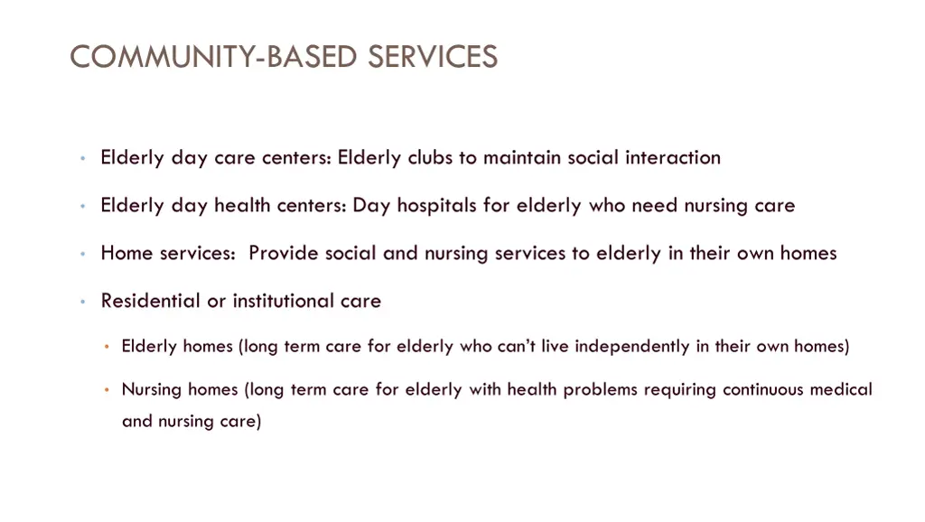 community based services