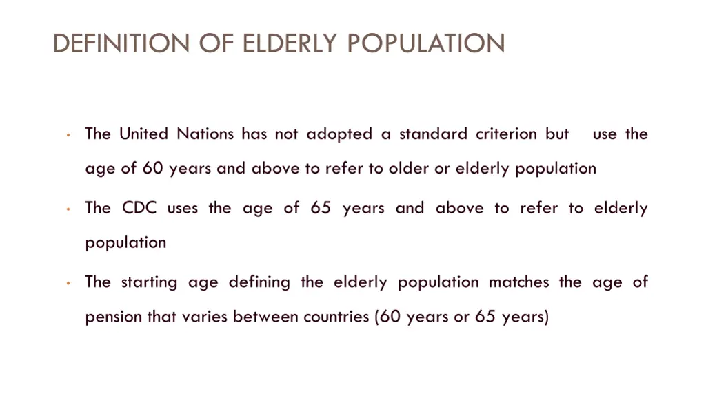 definition of elderly population