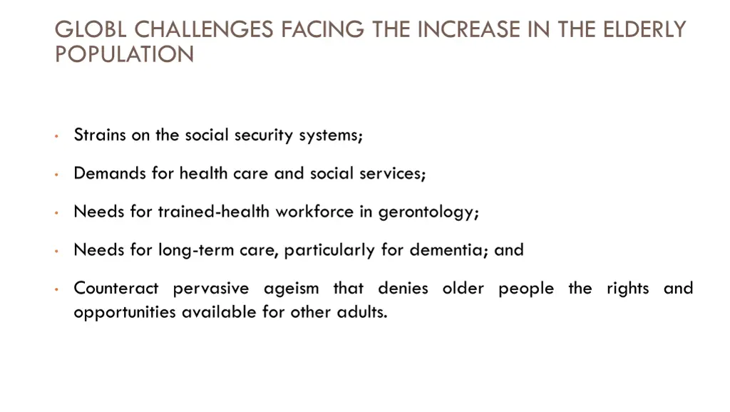 globl challenges facing the increase