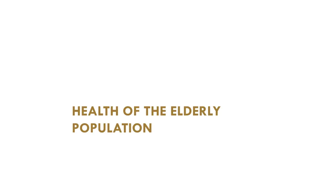 health of the elderly population 1