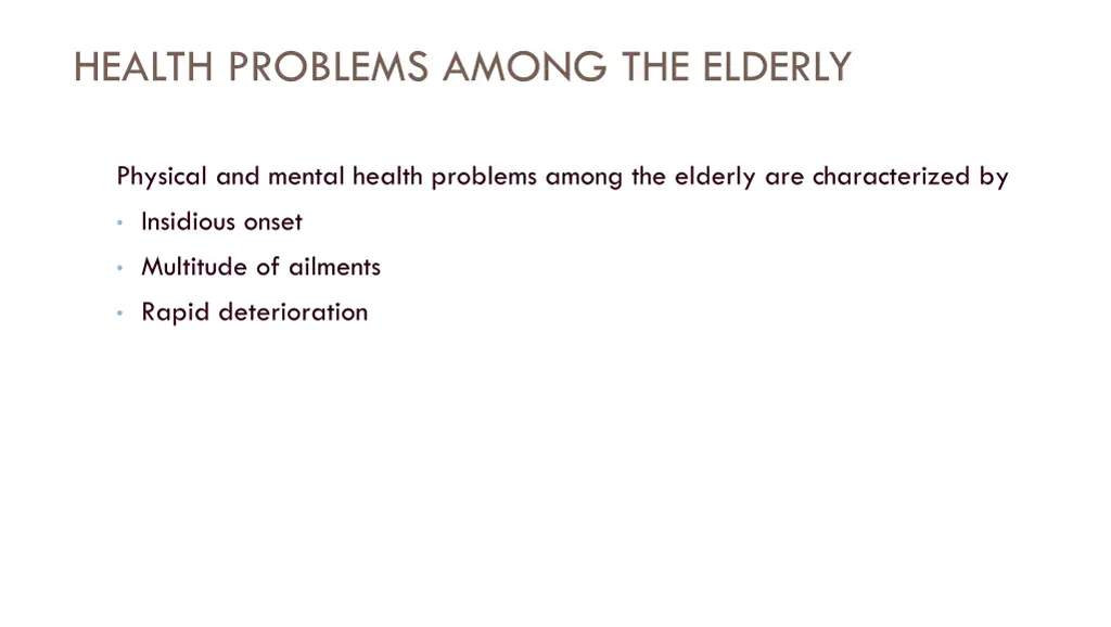 health problems among the elderly