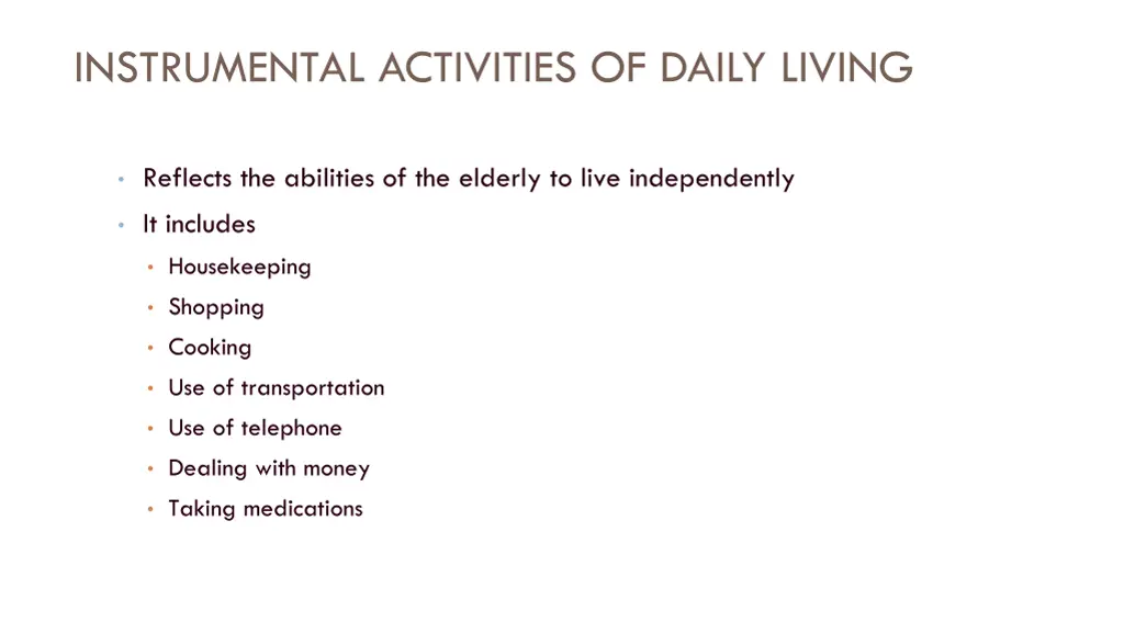 instrumental activities of daily living