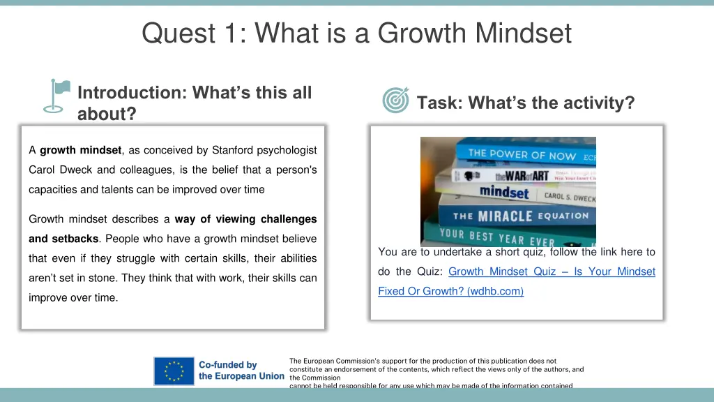 quest 1 what is a growth mindset