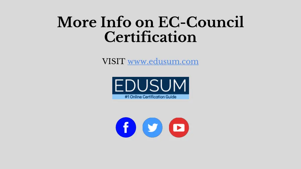 more info on ec council certification