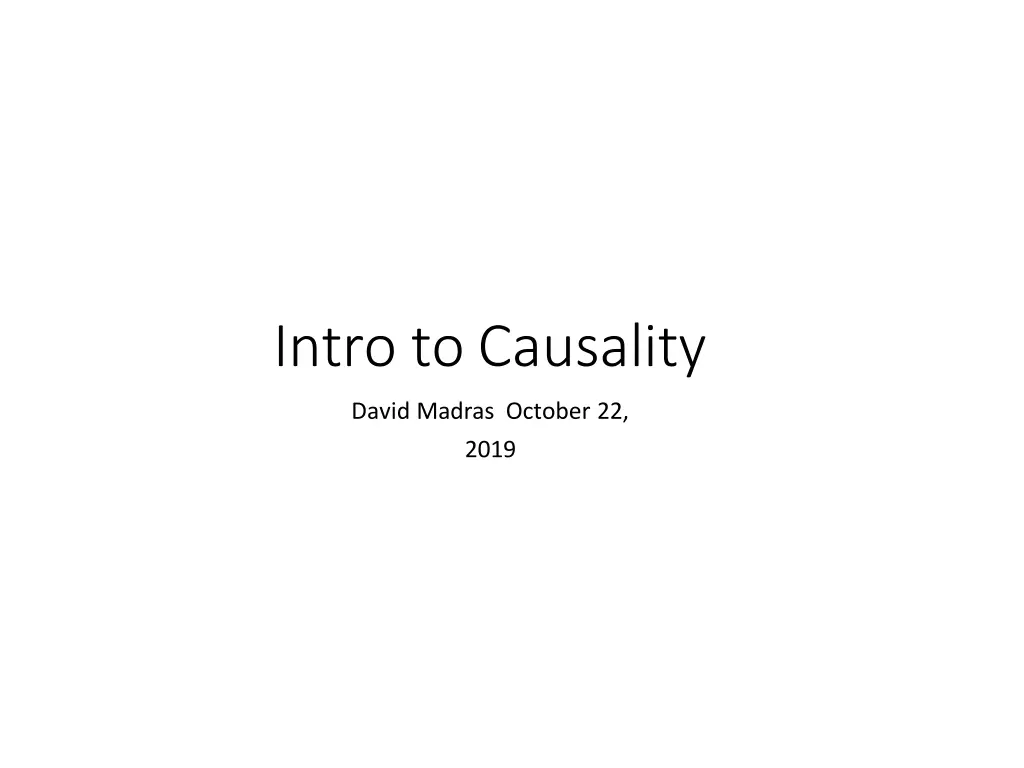 intro tocausality