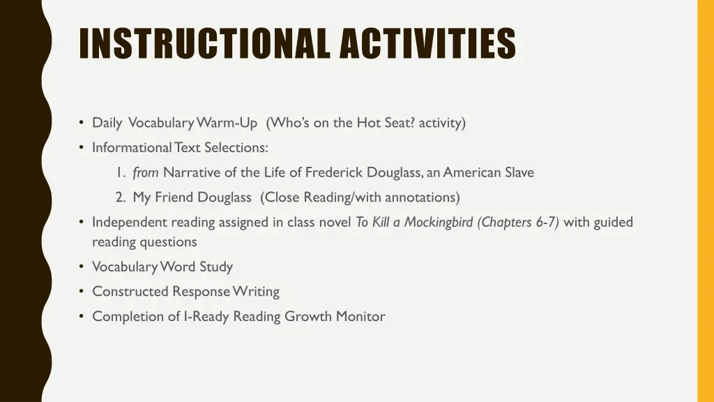 instructional activities