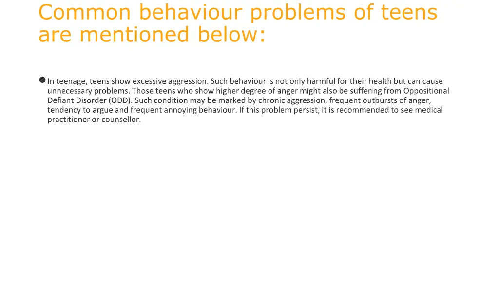 common behaviour problems of teens are mentioned 11