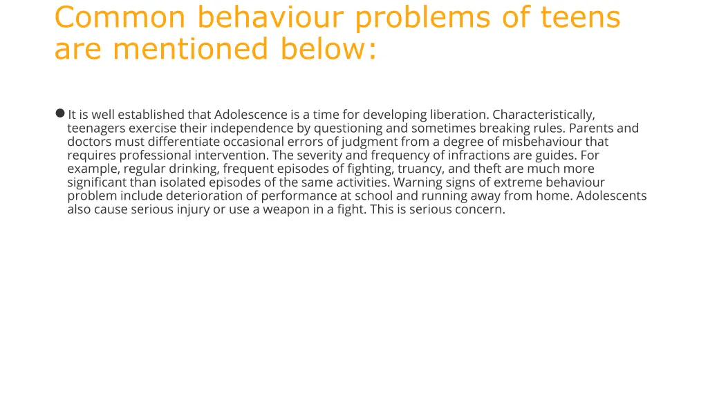 common behaviour problems of teens are mentioned 13