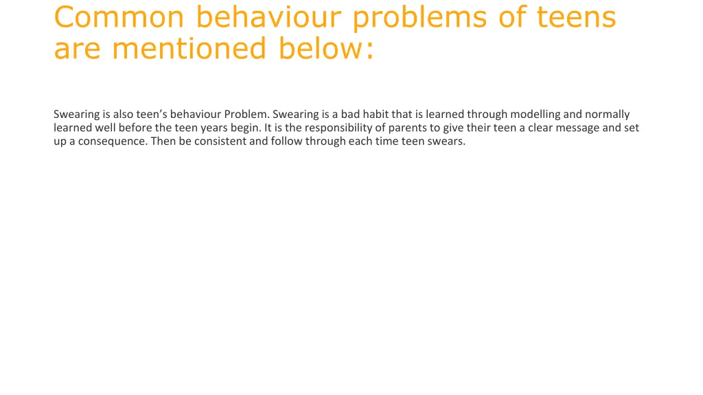 common behaviour problems of teens are mentioned 5