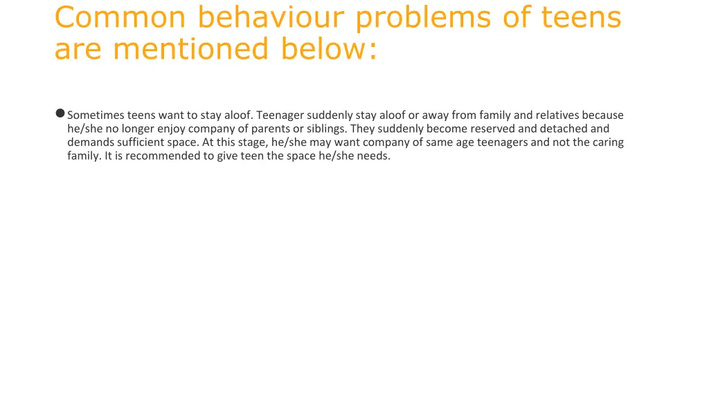 common behaviour problems of teens are mentioned 6