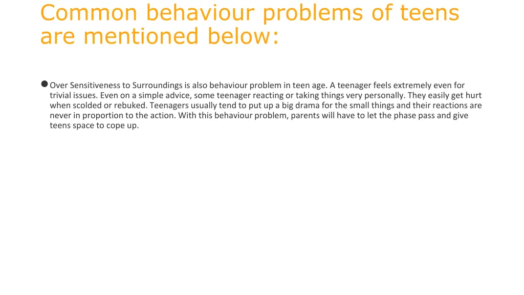 common behaviour problems of teens are mentioned 9