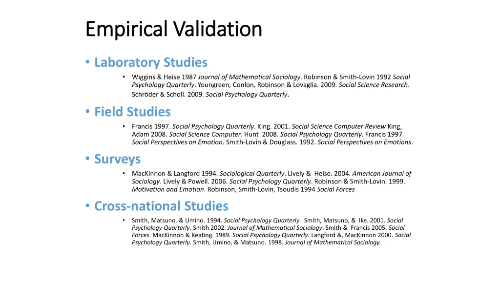 empirical validation empirical validation