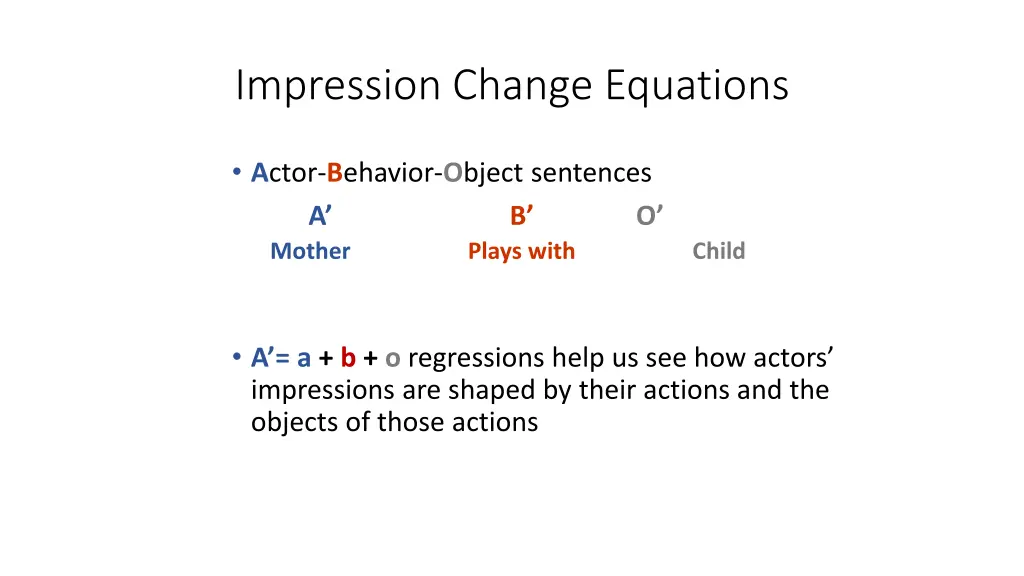 impression change equations 1