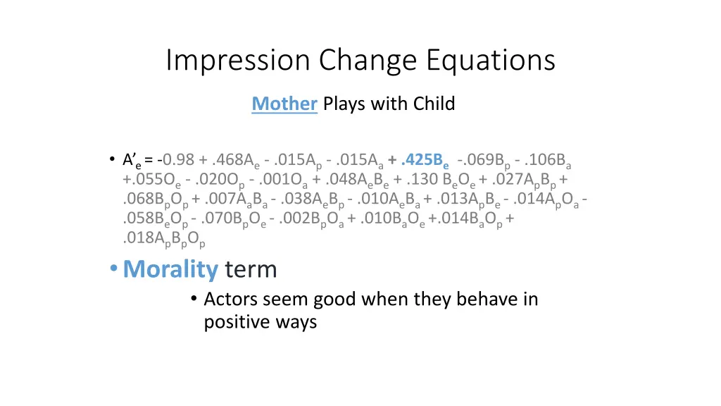 impression change equations 3