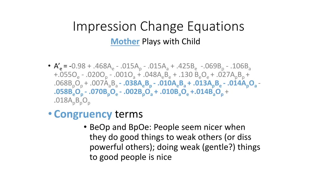 impression change equations mother plays with 1