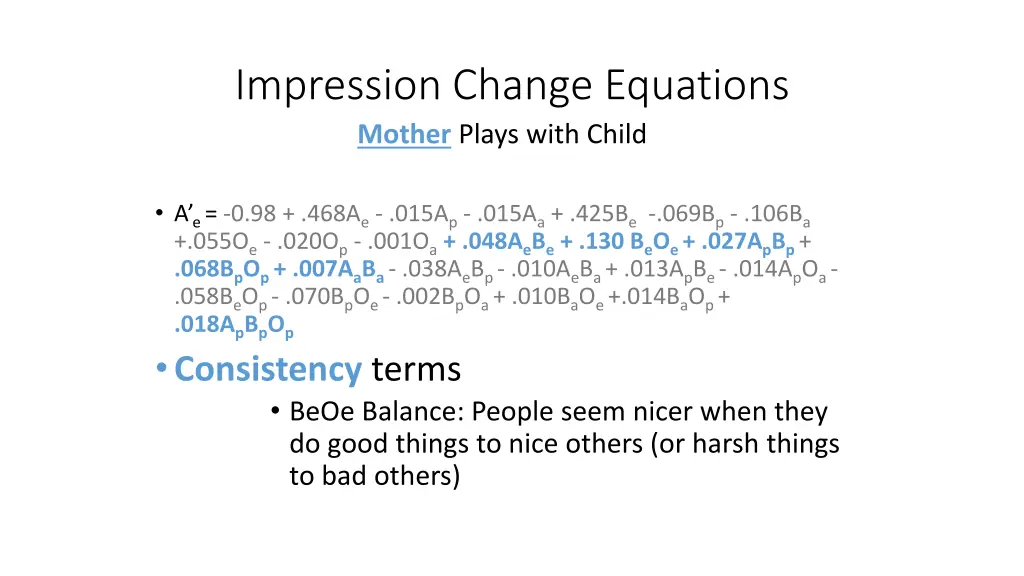 impression change equations mother plays with