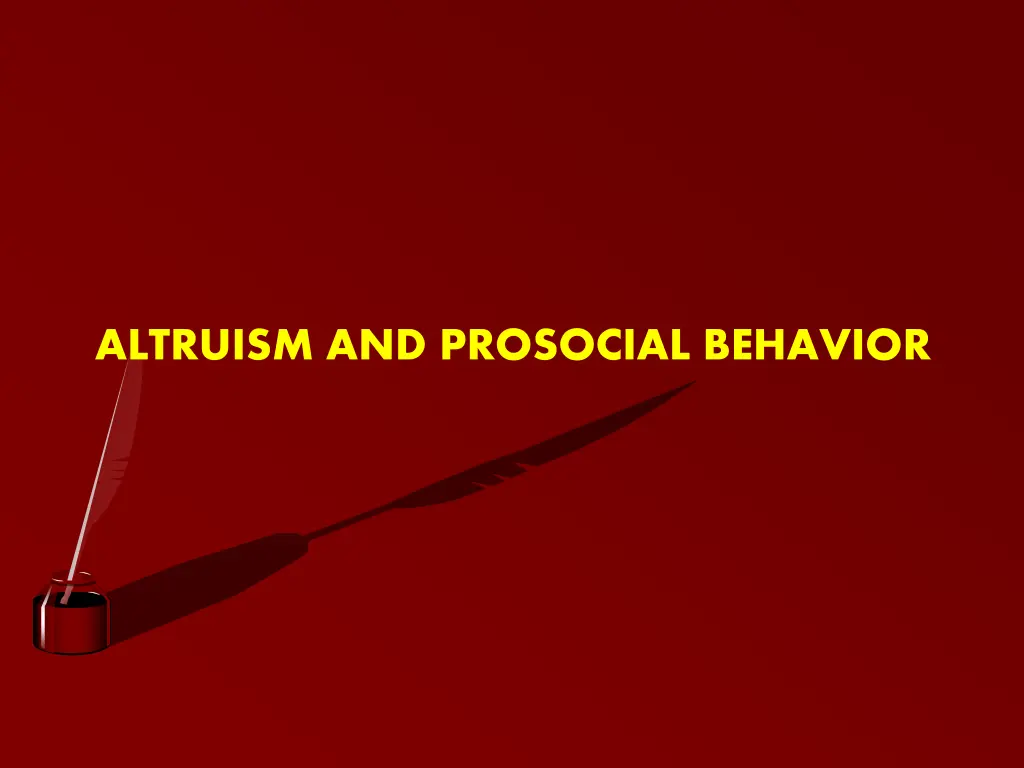 altruism and prosocial behavior