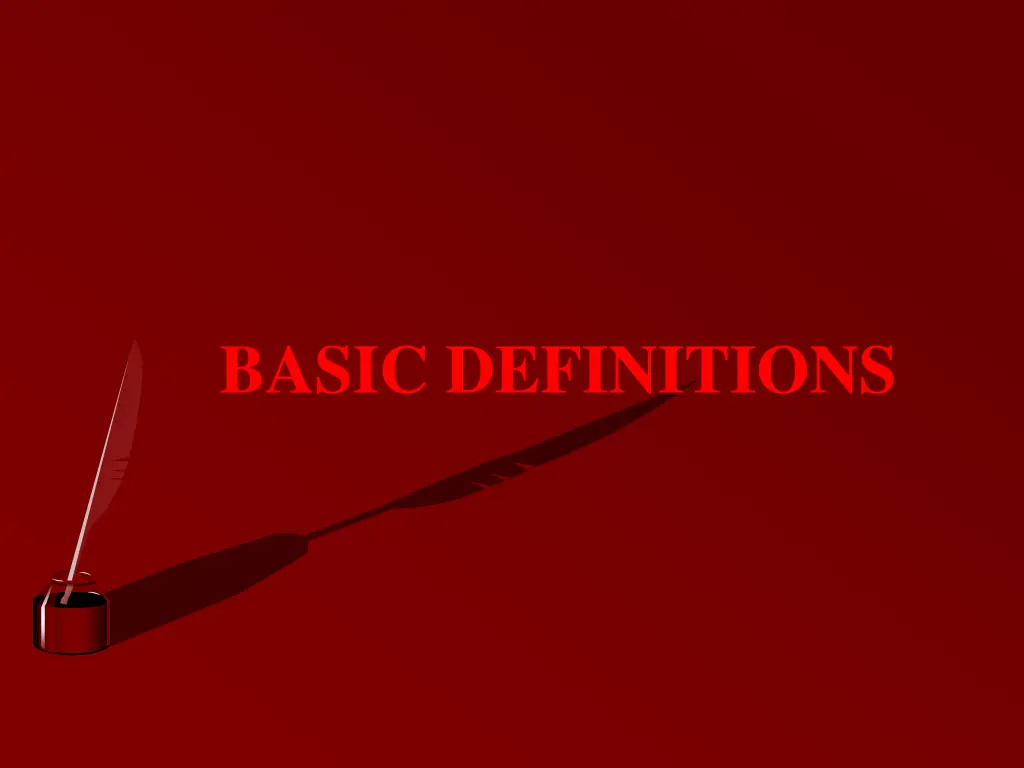 basic definitions