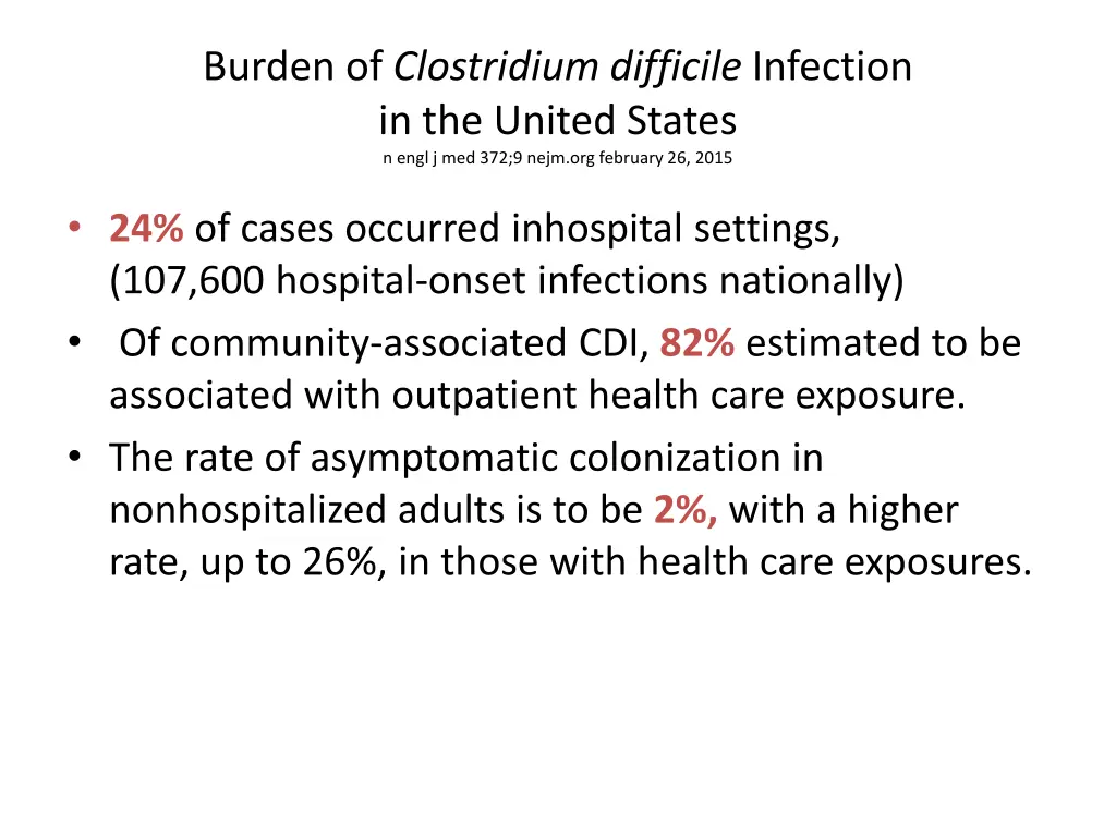 burden of clostridium difficile infection 1