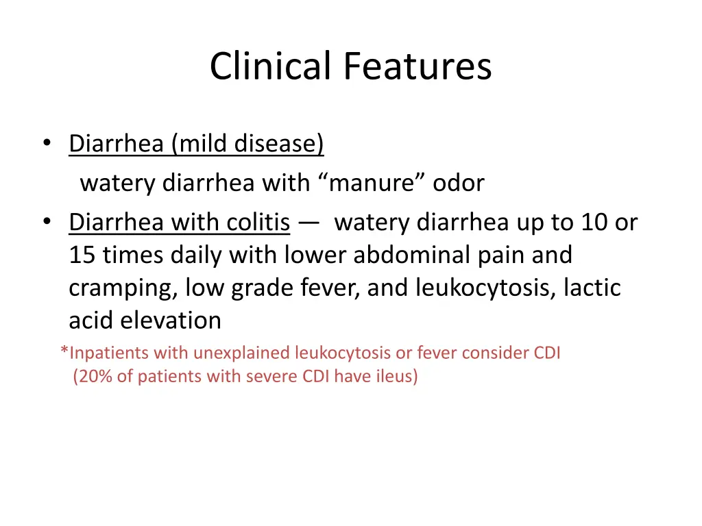 clinical features