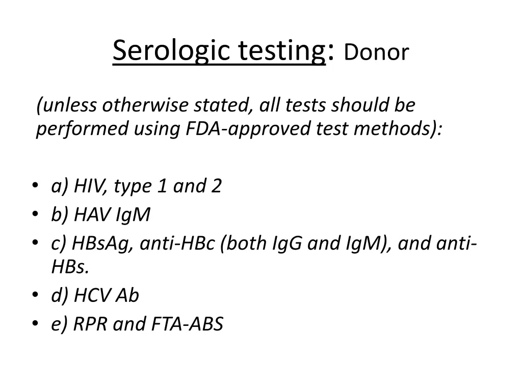 serologic testing donor