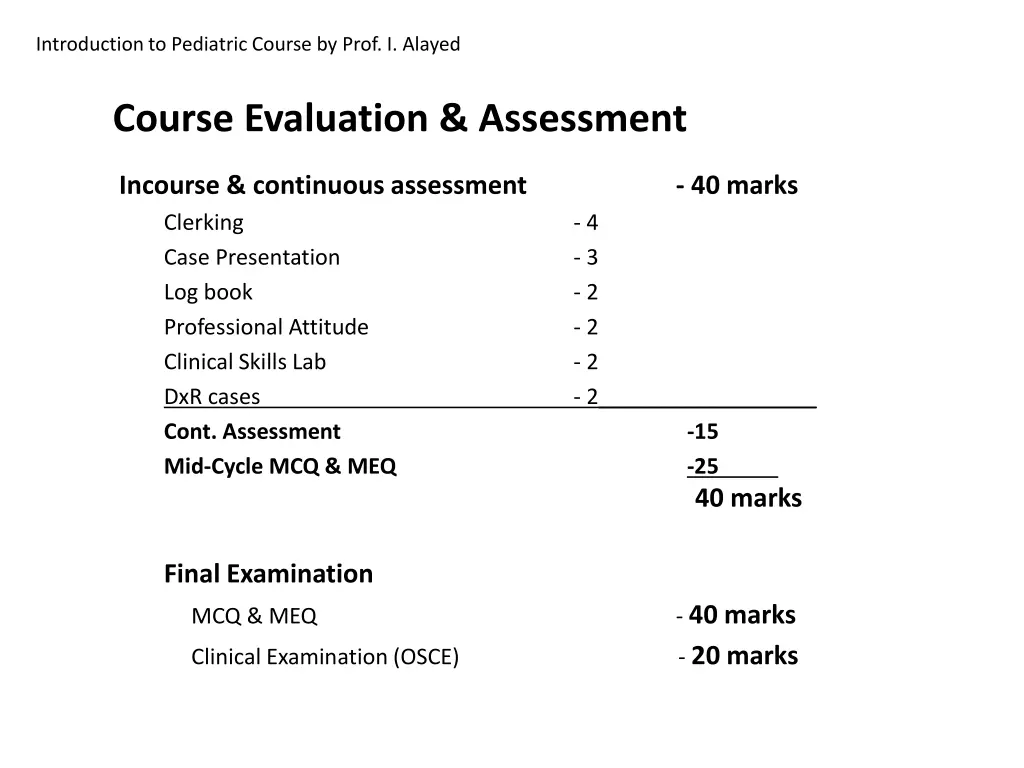 introduction to pediatric course by prof i alayed 18