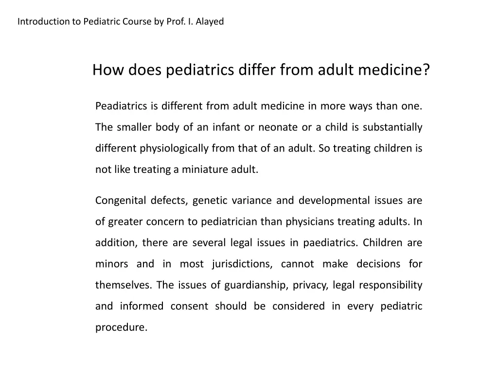 introduction to pediatric course by prof i alayed 4