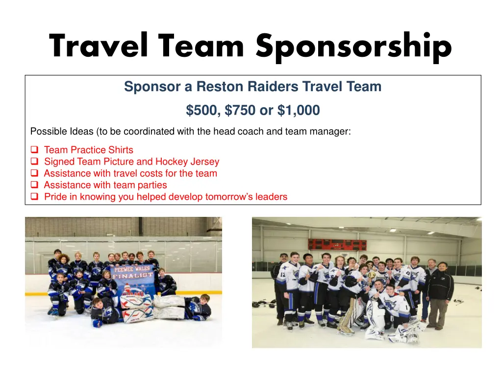 travel team sponsorship