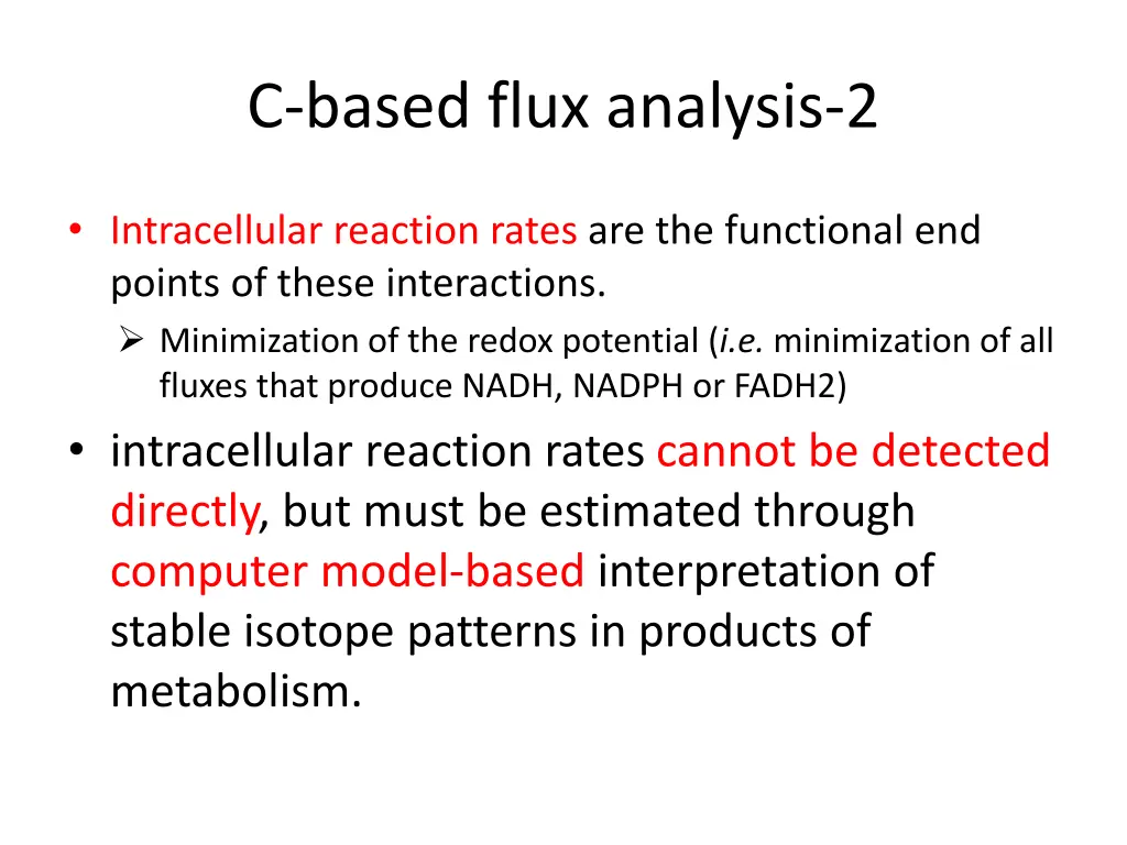 c based flux analysis 2