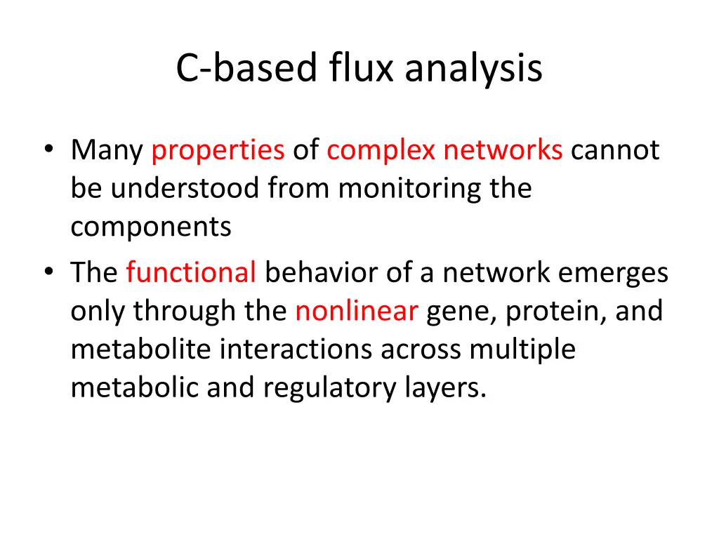 c based flux analysis