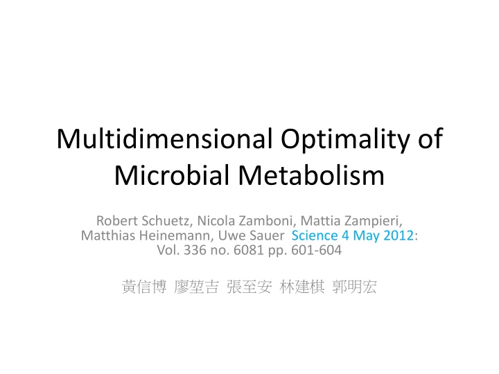 multidimensional optimality of microbial