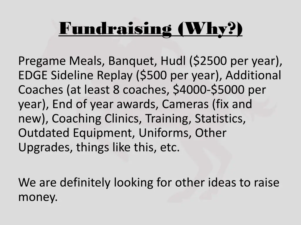 fundraising why 1