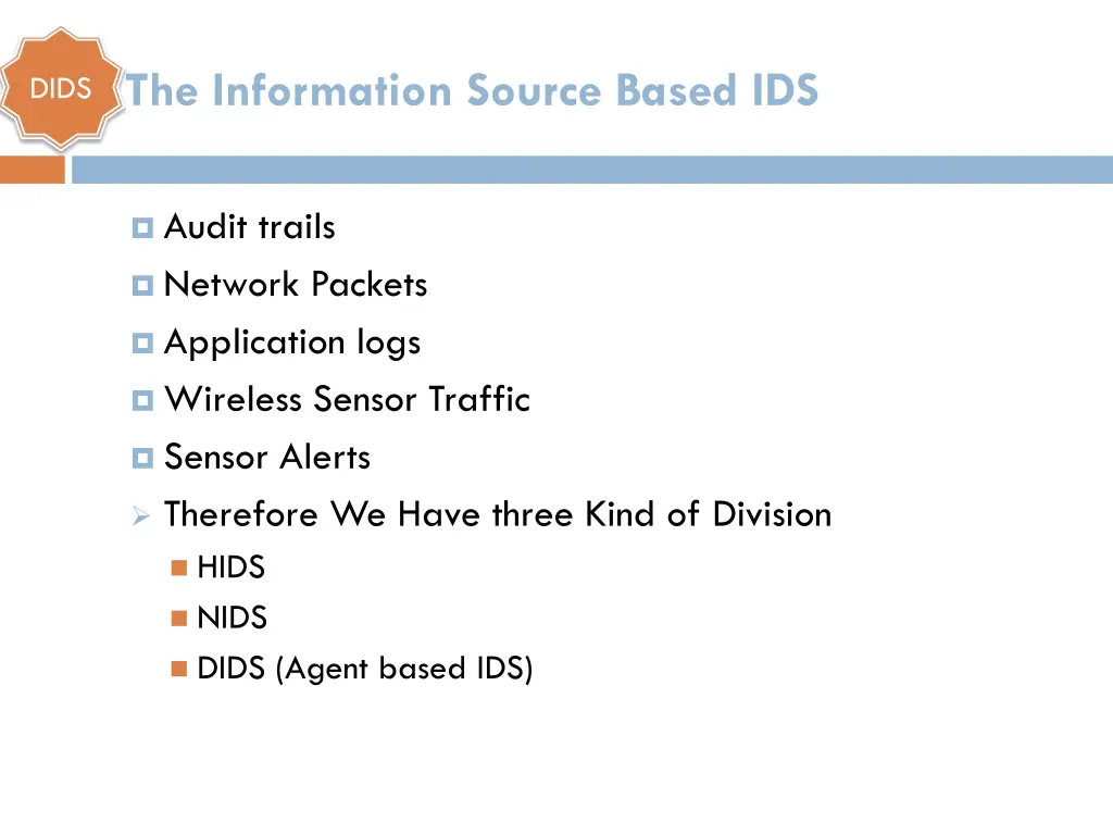 the information source based ids