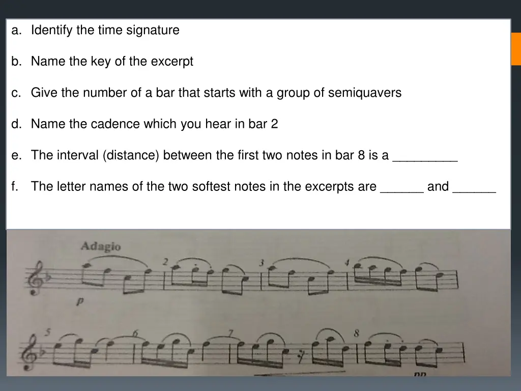 a identify the time signature