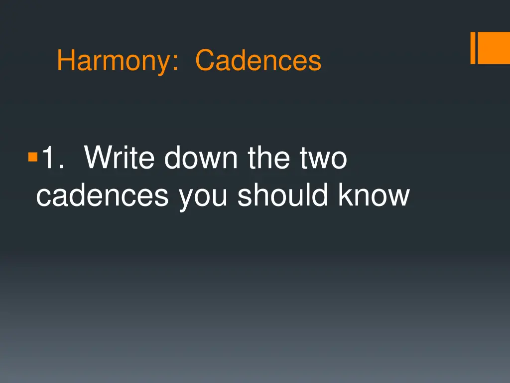 harmony cadences