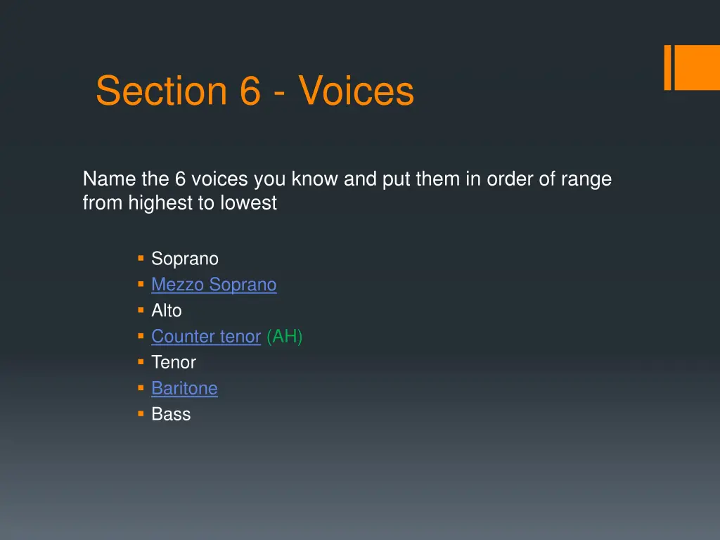 section 6 voices