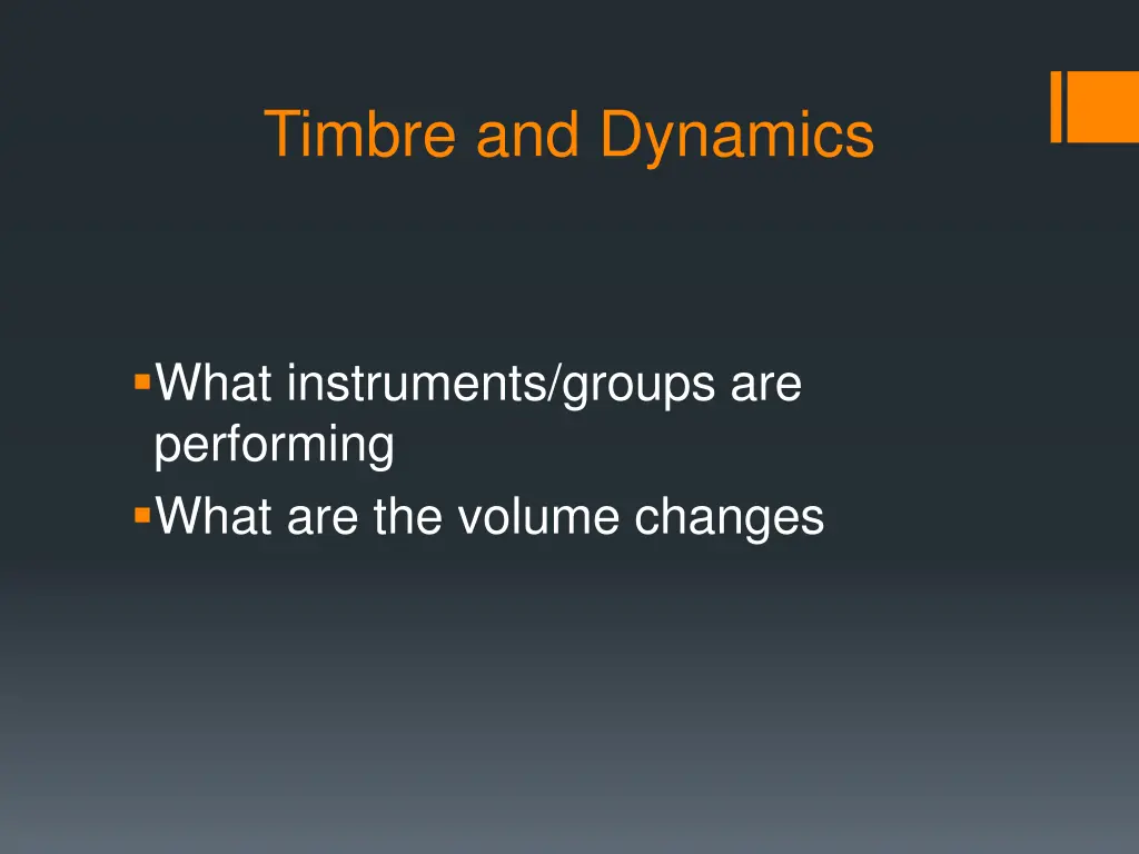 timbre and dynamics