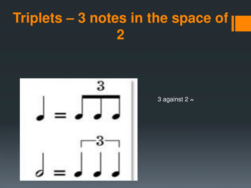 triplets 3 notes in the space of 2