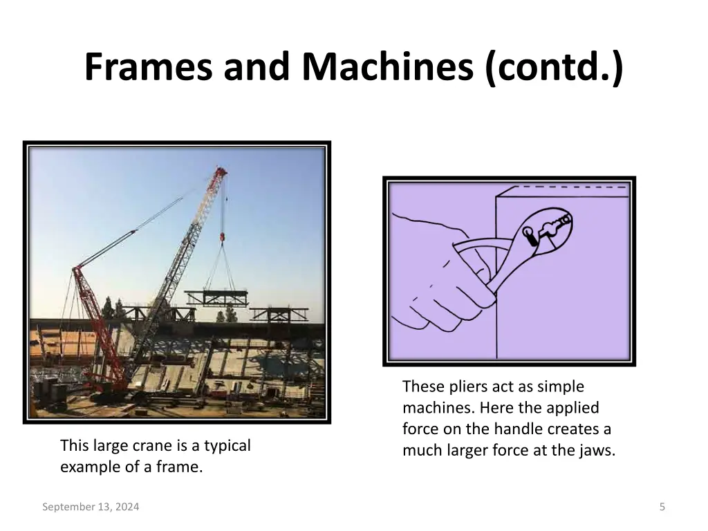 frames and machines contd